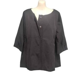 Vertigo Paris 3/4 Sleeve Snap Front Fully‎ Lined Jacket, Black, Sz L